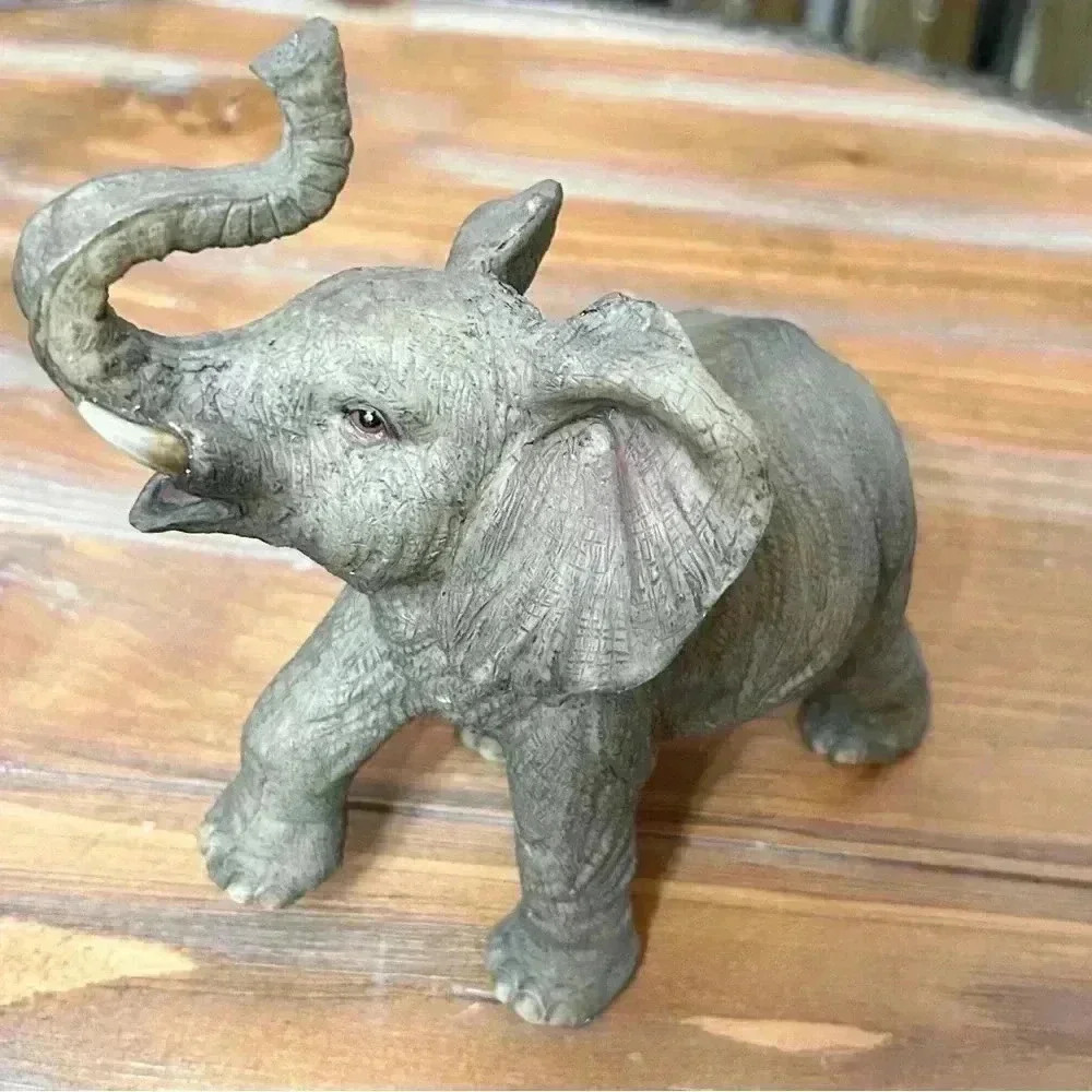 Realistic Gray Elephant Figure